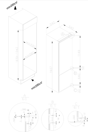 Kodumasinad | Integreeritav külmik Kluge KCN2273J | Tehnomaan