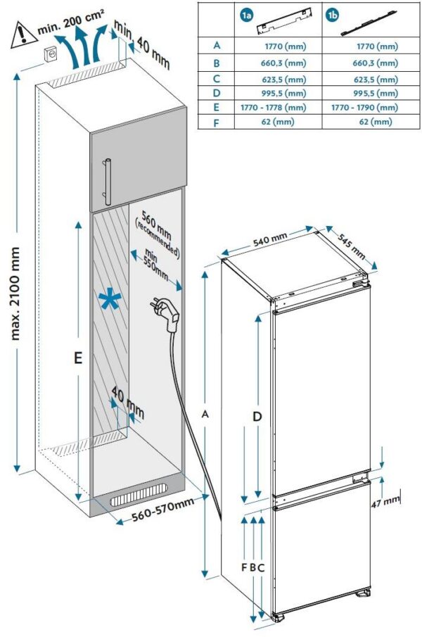 Kodumasinad | Integreeritav külmik Kluge KCN2233J | Tehnomaan