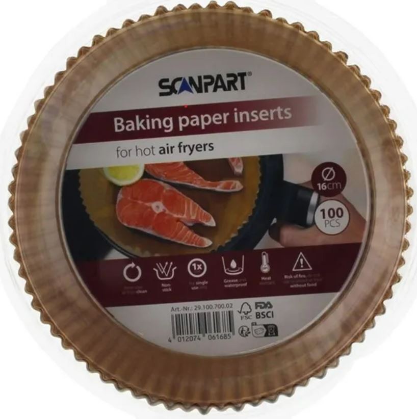 Kodumasinad | Küpsetuspaberid kuumaõhufritüürile 16cm, 100 tk Scanpart 2910070002 | Tehnomaan