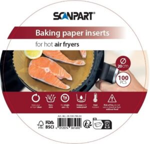 Kodumasinad | Küpsetuspaberid kuumaõhufritüürile 20cm, 100 tk Scanpart 2910070003 | Tehnomaan