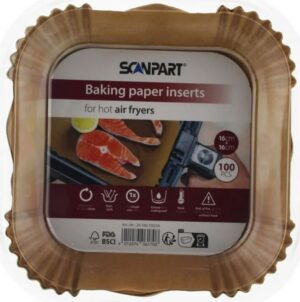 Kodumasinad | Küpsetuspaberid kuumaõhufritüürile 16x16cm, 100 tk Scanpart 2910070004 | Tehnomaan