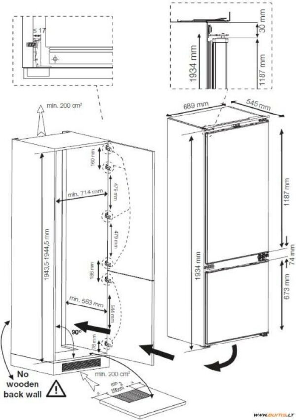 Kodumasinad | Integreeritav külmik Beko BCNE400E50SHN | Tehnomaan