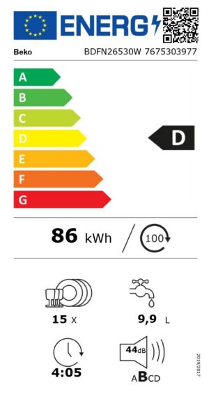Kodumasinad | Nõudepesumasin Beko BDFN26530W | Tehnomaan