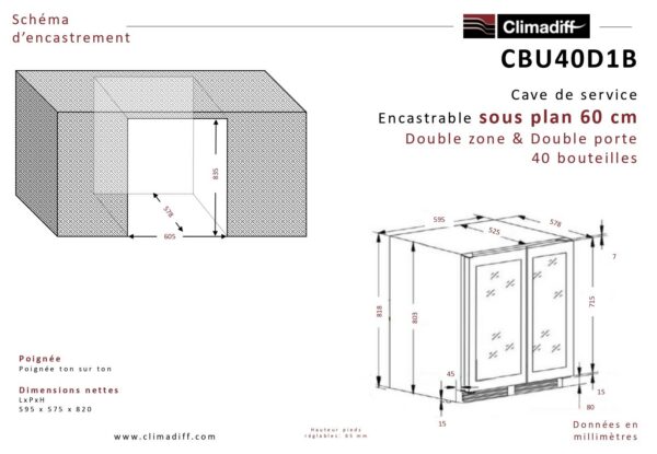 Kodumasinad | Veinikülmik Climadiff CBU40D1B | Tehnomaan