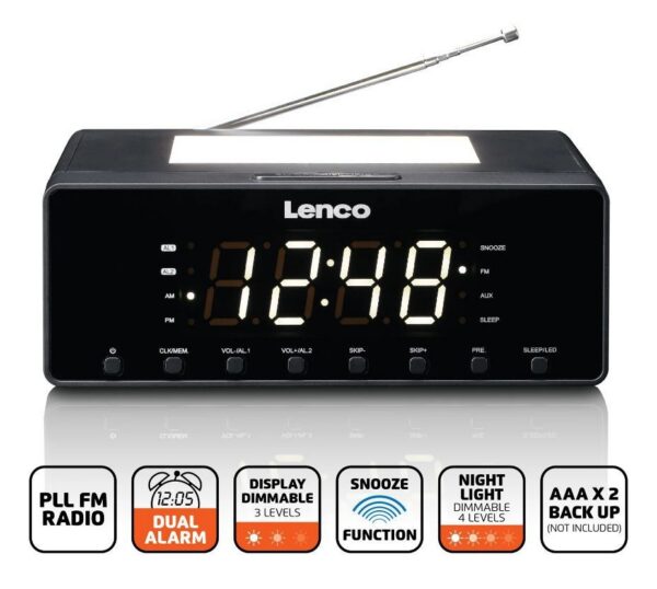 Kodumasinad | Kellraadio öövalgustusega Lenco CR540BK | Tehnomaan