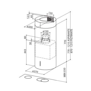 Kodumasinad | Õhupuhastaja Faber Cylindra Isola EVO PLUS WH Gloss A37 | Tehnomaan