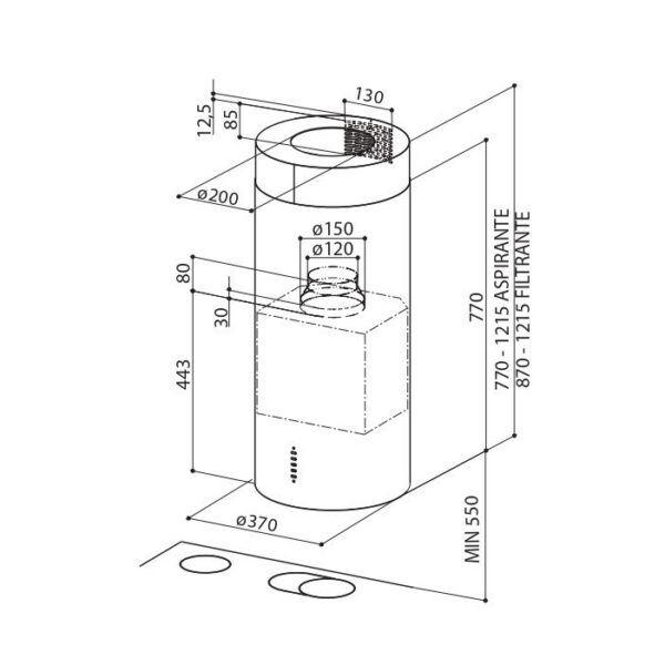 Kodumasinad | Õhupuhastaja Faber Cylindra Isola EVO PLUS WH Gloss A37 | Tehnomaan