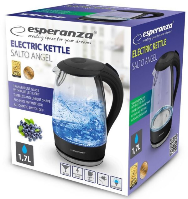 Kodumasinad | Veekeetja klaaskorpusega Esperanza EKK011K, must | Tehnomaan