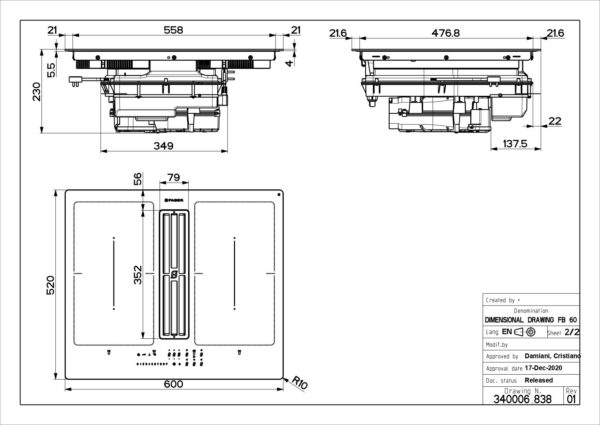 Kodumasinad | Induktsioonpliidiplaat koos õhupuhastajaga Faber Galileo Smart 60 | Tehnomaan