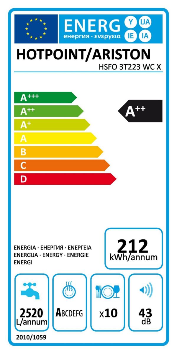 Kodumasinad | Nõudepesumasin Hotpoint-Ariston HSFO3T223WCX | Tehnomaan