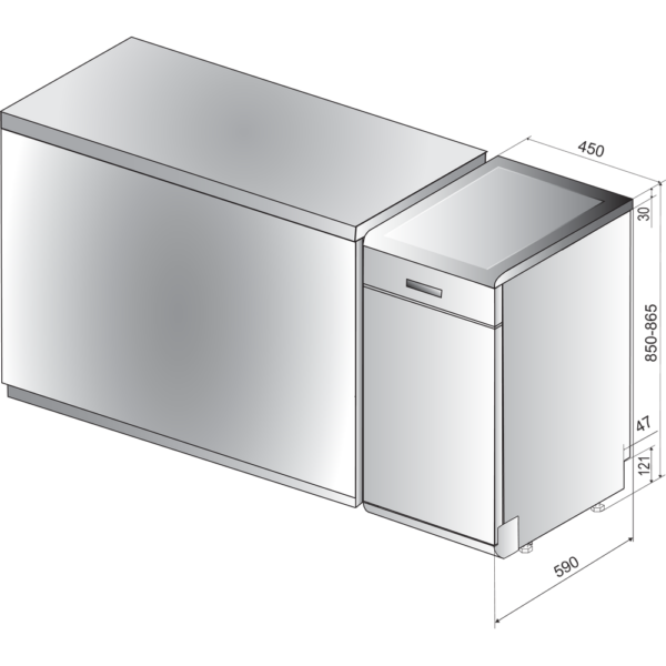 Kodumasinad | Nõudepesumasin Hotpoint-Ariston HSFO3T223WCX | Tehnomaan