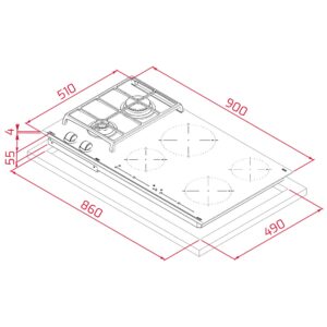 Kodumasinad | Gaasi-induktsioonplaat Teka JZC 96324 ABC BK | Tehnomaan