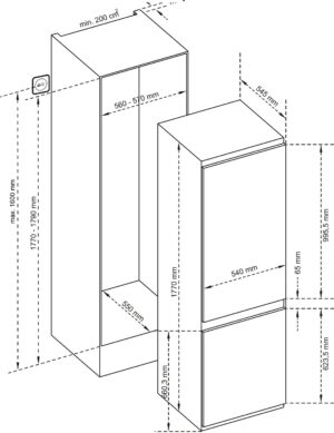 Kodumasinad | Integreeritav külmik Kluge KCN2256J | Tehnomaan