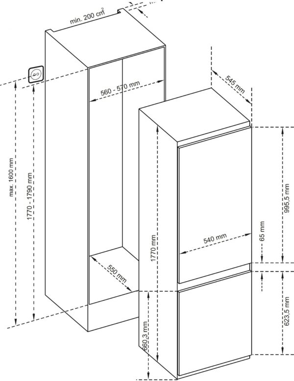Kodumasinad | Integreeritav külmik Kluge KCN2256J | Tehnomaan
