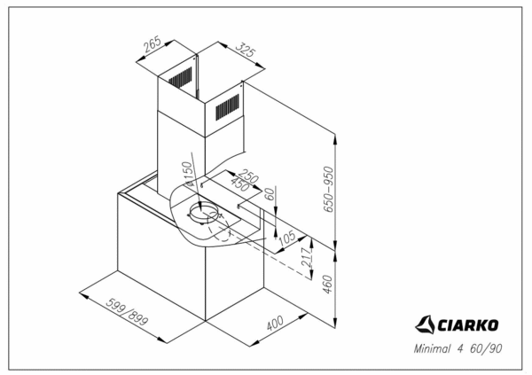 Kodumasinad | Õhupuhastaja Ciarko Design Minimal 4 60 cm | Tehnomaan