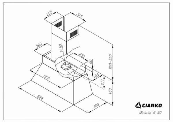 Kodumasinad | Õhupuhastaja Ciarko Design Minimal 6 90 cm | Tehnomaan