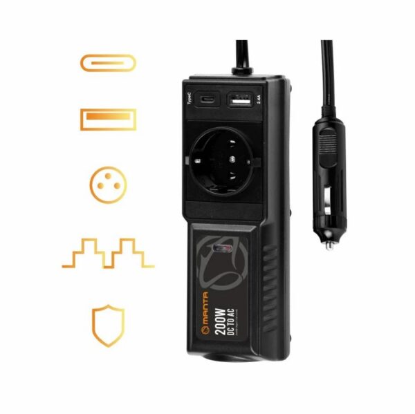 Kodumasinad | Vooluinverter 200 W Manta MPI200C | Tehnomaan