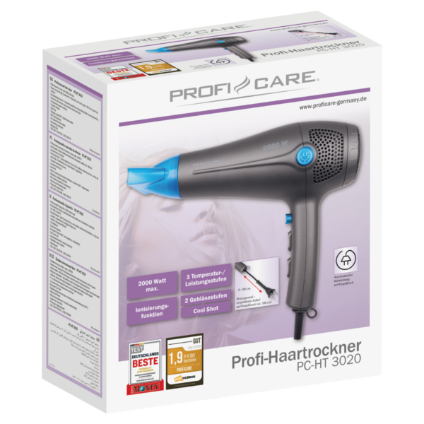 Kodumasinad | Föön ProfiCare PCHT3020A antrasiit | Tehnomaan