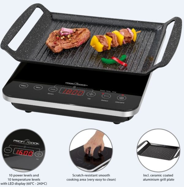 Kodumasinad | Lauapliit induktsioon ProfiCook PCITG1130, 1 tsooniga grillimispanniga | Tehnomaan