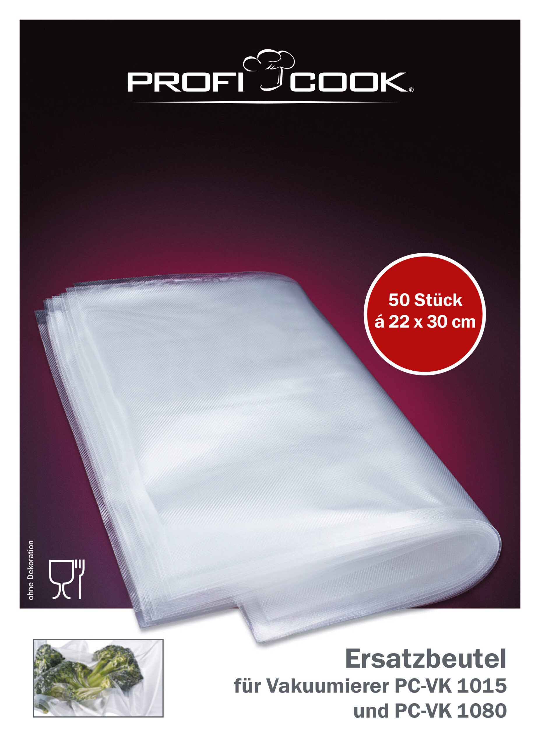 Kodumasinad | Vaakumkotid ProfiCook PCVK1015EBS 50tk 22x30 cm 8910151 | Tehnomaan
