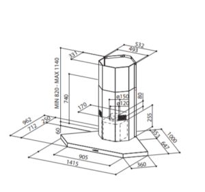 Kodumasinad | Õhupuhastaja Faber Stilo ANGOLO/SP LED EV8 X A100 | Tehnomaan