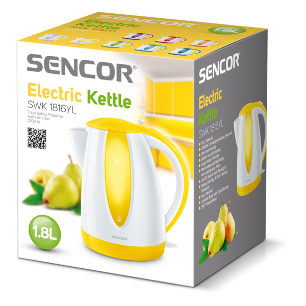 Kodumasinad | Veekeetja Sencor SWK1816YL, valge/kollane | Tehnomaan