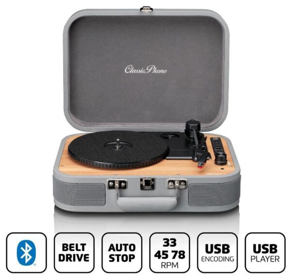 Kodumasinad | Vinüülplaadimängija kohvris Lenco TT116GY, hall | Tehnomaan