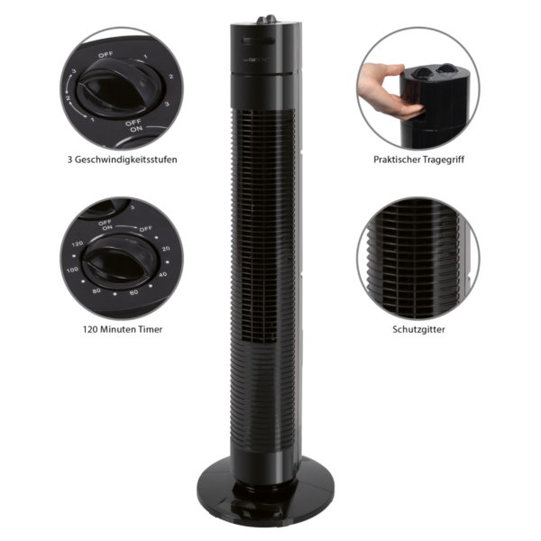 Kodumasinad | Tornventilaator 78cm Clatronic TVL3770, must | Tehnomaan