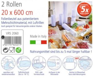 Kodumasinad | Vakumeerimiskile Rommelsbacher 20 x 600 cm, 2 rulli | Tehnomaan