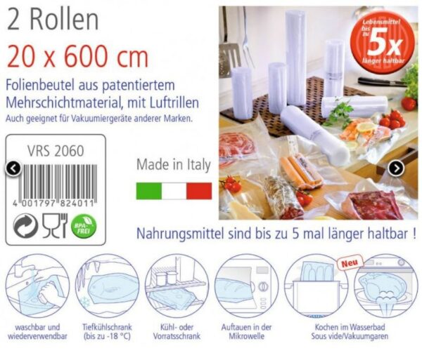 Kodumasinad | Vakumeerimiskile Rommelsbacher 20 x 600 cm, 2 rulli | Tehnomaan