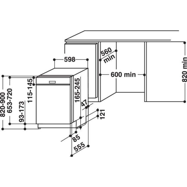 Kodumasinad | Integreeritav nõudepesumasin Whirlpool Kitchen Only WBC3C26B | Tehnomaan