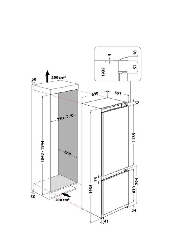 Kodumasinad | Integreeritav külmik Whirlpool WHSP70T232P | Tehnomaan