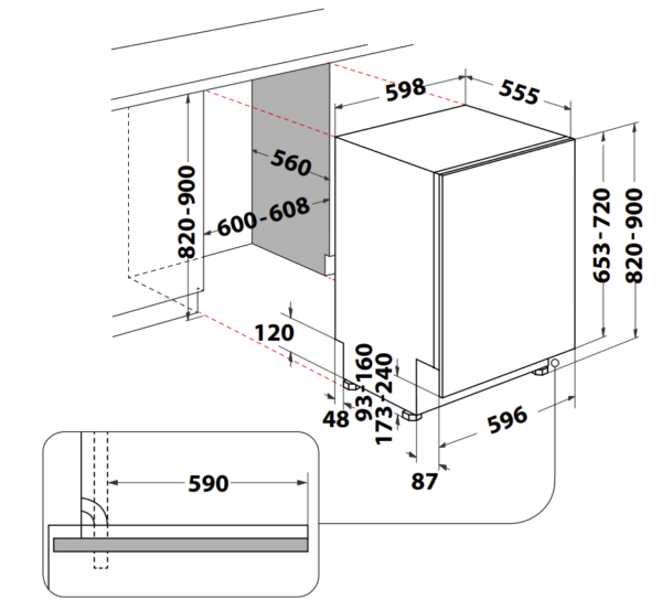 Kodumasinad | Integreeritav nõudepesumasin Whirlpool WIC3C26F | Tehnomaan
