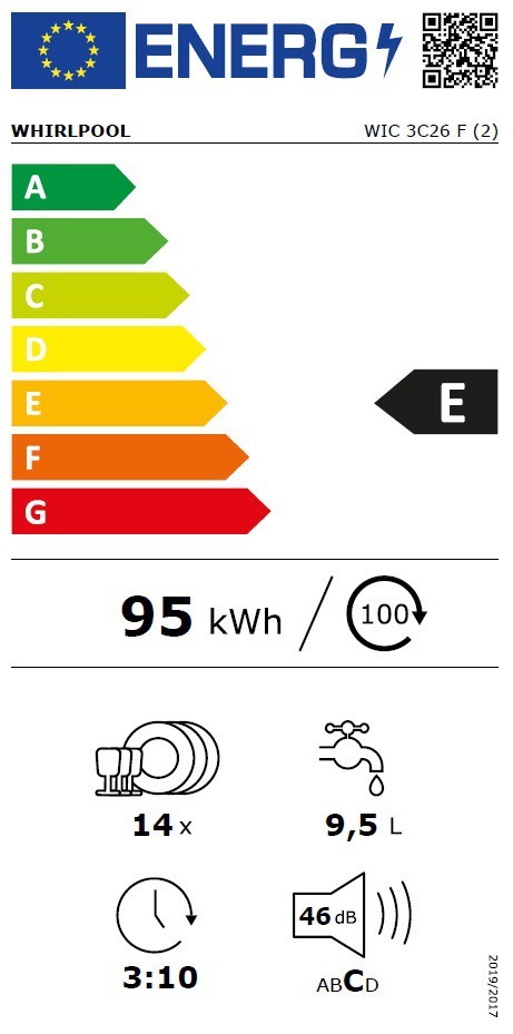 Kodumasinad | Integreeritav nõudepesumasin Whirlpool WIC3C26F | Tehnomaan