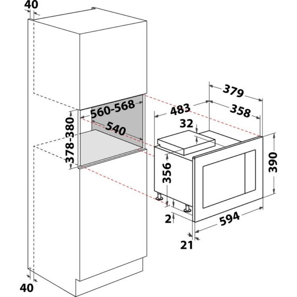 Kodumasinad | Integreeritav mikrolaineahi Whirlpool WMF250G | Tehnomaan