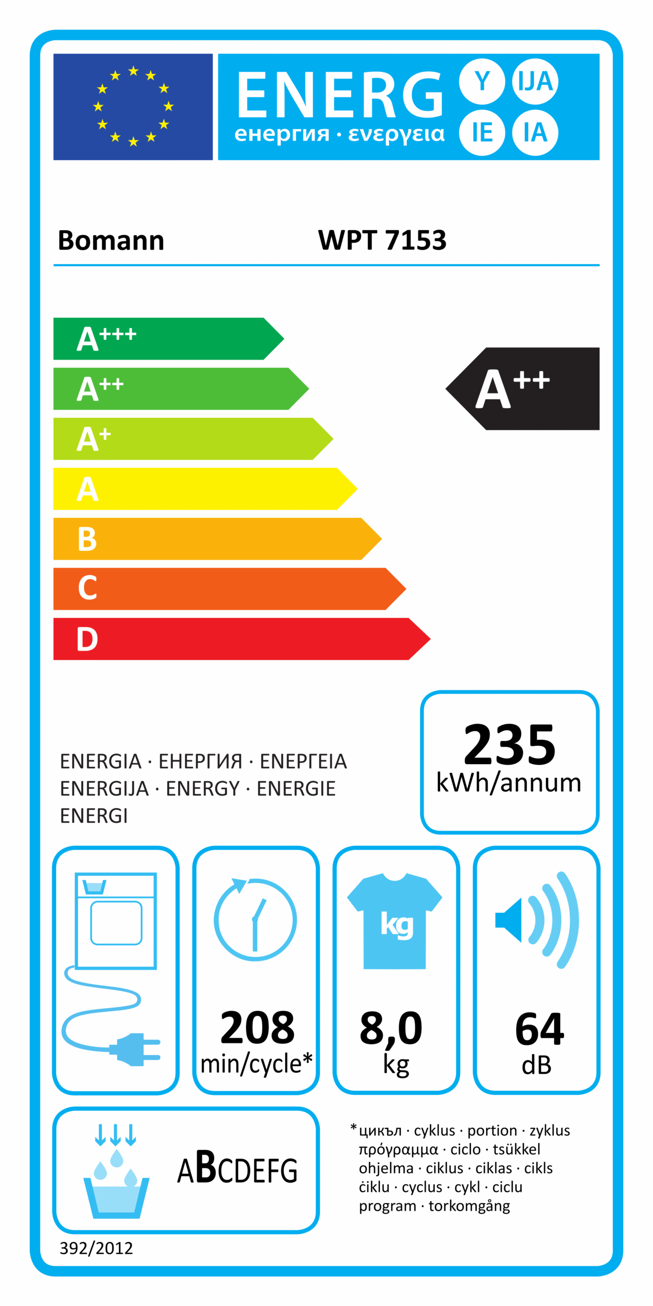 Kodumasinad | Pesukuivati Bomann WPT7153W, valge | Tehnomaan
