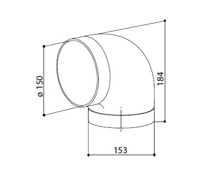 Kodumasinad | Õhupuhastaja ümmargune ühendus 90° põlv 150 mm Faber | Tehnomaan
