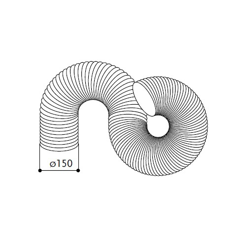 112.0280.68797_1120280687.png Kodumasinad | Painduv ventilatsiooni toru Faber D 150 mm, 1,5 m | Tehnomaan