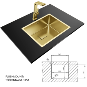Kodumasinad | Valamu Teka FlexLinea RS15 50.40 messing | Tehnomaan