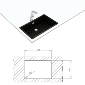 Kodumasinad | Valamu Teka Radea R10 70.40 M-TG must graniit | Tehnomaan