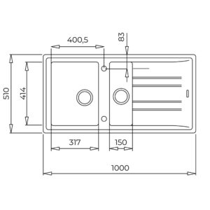 Valamu Teka Stone 60B TG alumiinium - Image 3