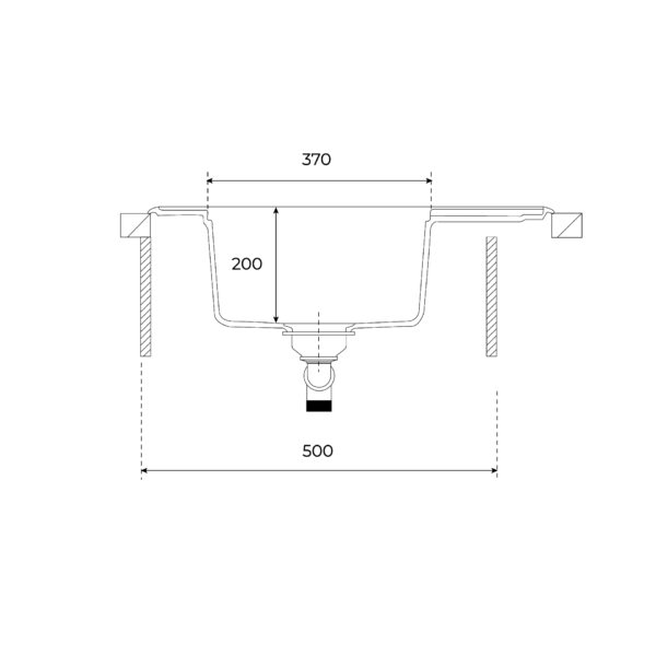 Kodumasinad | Valamu Estela 50 S-TQ 1B 1D Tequartz must graniit | Tehnomaan