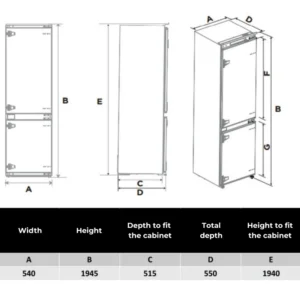 Integreeritav külmik Brandt BIC9454EN - Image 3