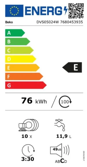 Nõudepesumasin Beko DVS05024W - Image 5