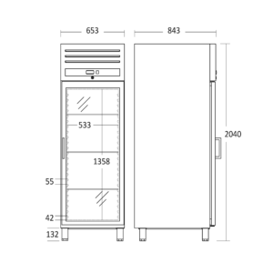 Vitriinkülmik Scandomestic GUR700GDX - Image 3