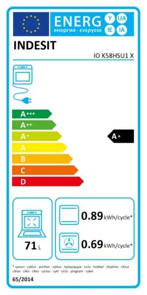 Integreeritav ahi Indesit IOK58HSU1X - Image 6