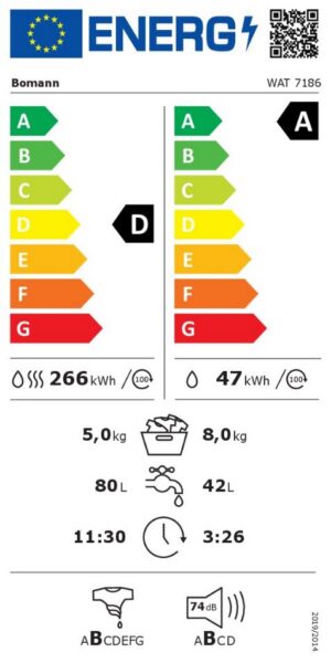 Kuivatiga pesumasin Bomann WAT7186T - Image 7