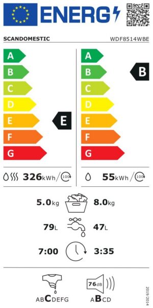 Kuivatiga pesumasin Scandomestic WDF8514WBE - Image 3