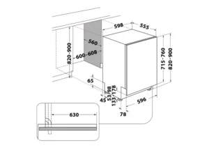 Integreeritav nõudepesumasin Whirlpool Kitchen Only WH6IB16AM6T0 - Image 7
